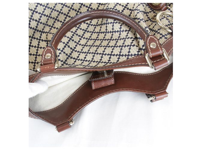 Borsa Gucci Beige in Pelle e Tela - vista 10