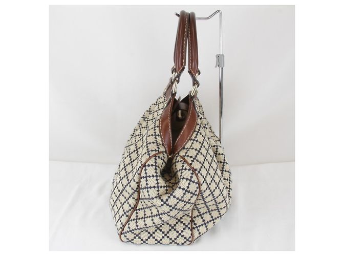 Borsa Gucci Beige in Pelle e Tela - vista 3