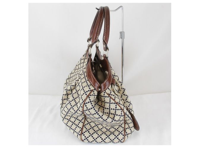 Borsa Gucci Beige in Pelle e Tela - vista 4