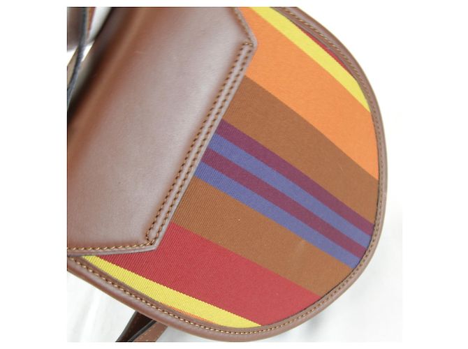 Céline Borsa a tracolla Celine in tela e pelle marrone - vista 11