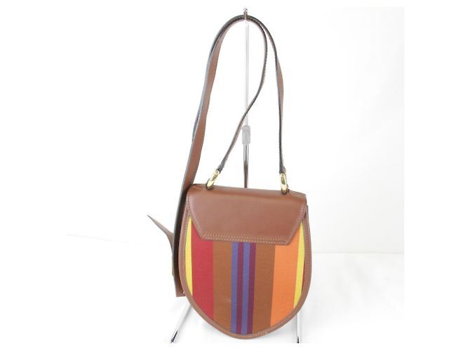 Céline Borsa a tracolla Celine in tela e pelle marrone - vista 2