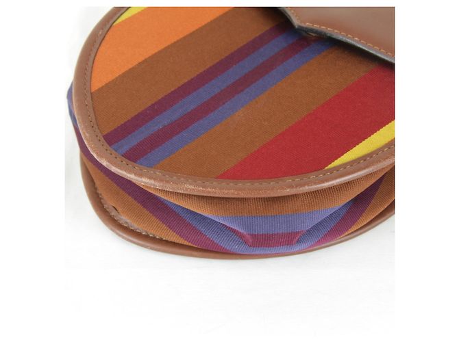 Céline Borsa a tracolla Celine in tela e pelle marrone - vista 5