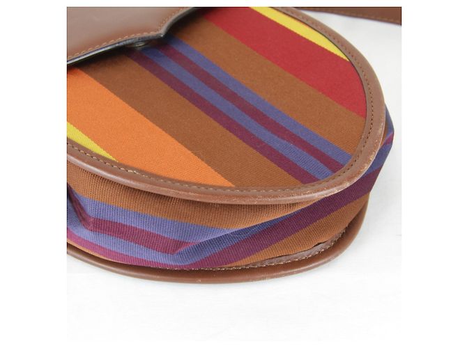 Céline Borsa a tracolla Celine in tela e pelle marrone - vista 6