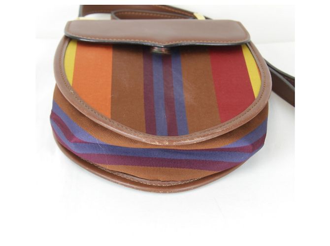 Céline Borsa a tracolla Celine in tela e pelle marrone - vista 7