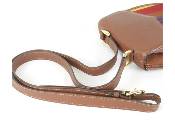 Céline Borsa a tracolla Celine in tela e pelle marrone - vista 8