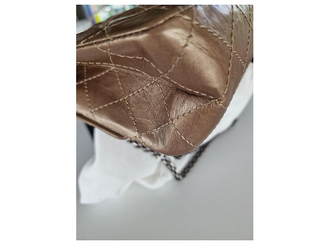 Chanel 2.55 Borsa a Patta in Pelle Matelassé Beige - vista 3