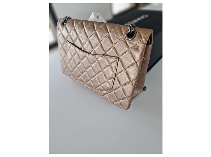 Chanel 2.55 Borsa a Patta in Pelle Matelassé Beige - vista 4