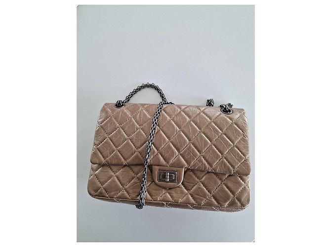 Chanel 2.55 Borsa a Patta in Pelle Matelassé Beige - vista 5