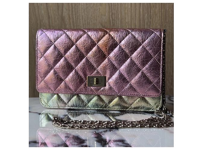 Wallet On Chain Chanel WOC Portafoglio pelle di capra arcobaleno - vista 2