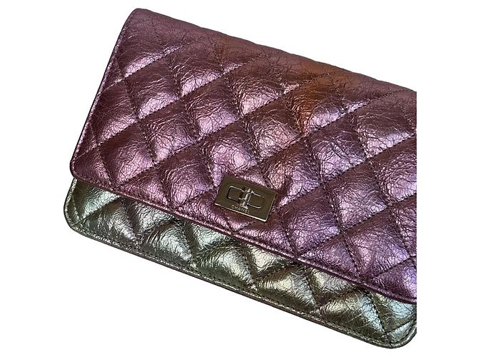 Wallet On Chain Chanel WOC Portafoglio pelle di capra arcobaleno - vista 3