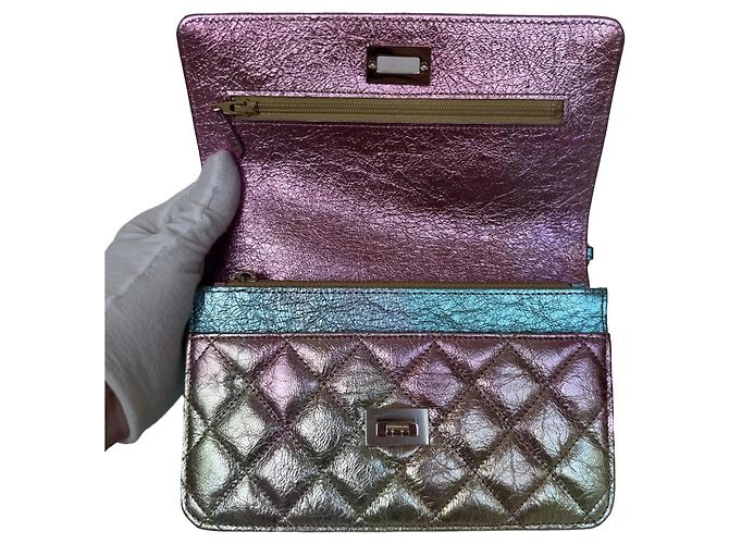 Wallet On Chain Chanel WOC Portafoglio pelle di capra arcobaleno - vista 5