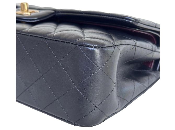 Chanel Classic Double Flap Medium Nero Pelle Agnello - vista 12