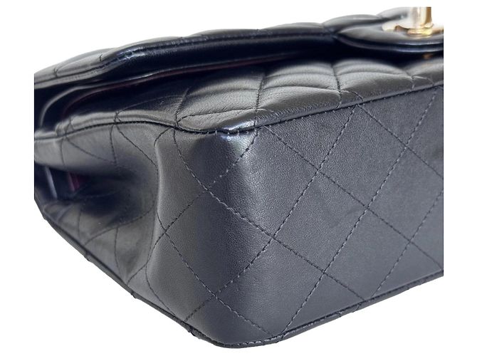 Chanel Classic Double Flap Medium Nero Pelle Agnello - vista 13