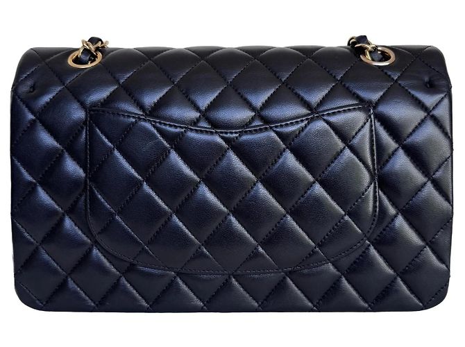 Chanel Classic Double Flap Medium Nero Pelle Agnello - vista 6