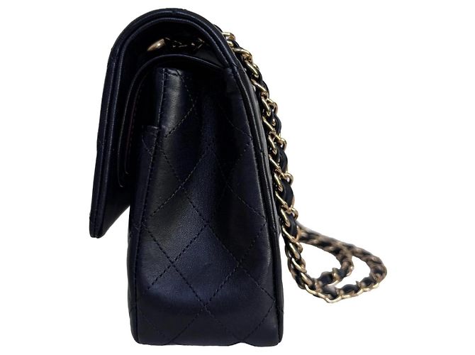 Chanel Classic Double Flap Medium Nero Pelle Agnello - vista 8