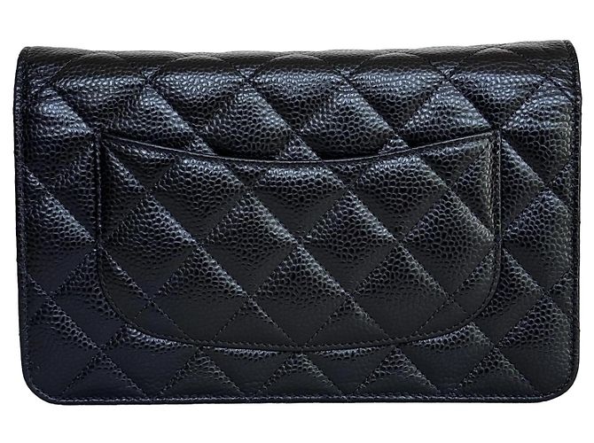 Wallet On Chain Chanel WOC Portafoglio con catena Pelle Caviar Nera - vista 12