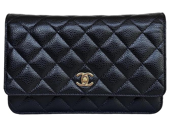 Wallet On Chain Chanel WOC Portafoglio con catena Pelle Caviar Nera - vista 13