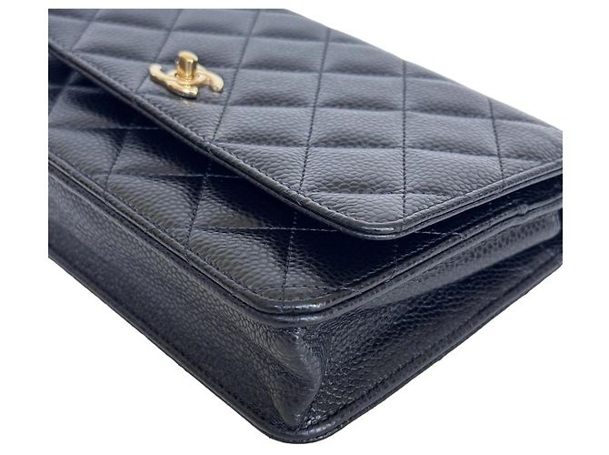 Wallet On Chain Chanel WOC Portafoglio con catena Pelle Caviar Nera - vista 3