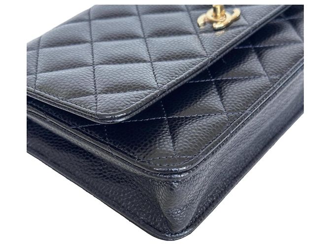 Wallet On Chain Chanel WOC Portafoglio con catena Pelle Caviar Nera - vista 4