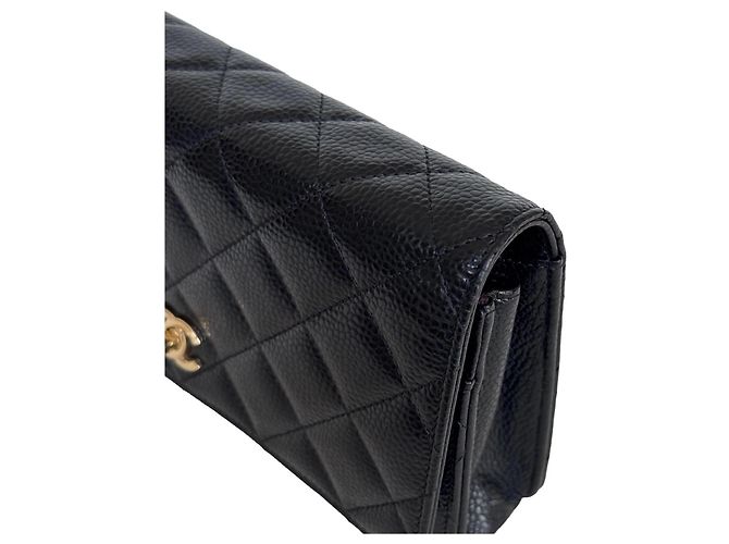 Wallet On Chain Chanel WOC Portafoglio con catena Pelle Caviar Nera - vista 5
