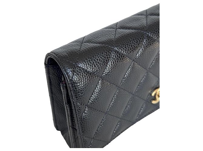 Wallet On Chain Chanel WOC Portafoglio con catena Pelle Caviar Nera - vista 6