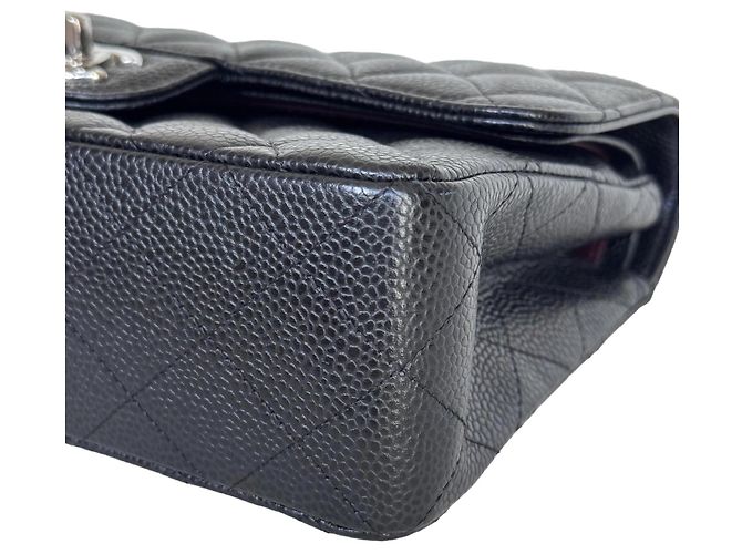 Chanel Classic Double Flap Small Caviar Nero Argento - vista 4