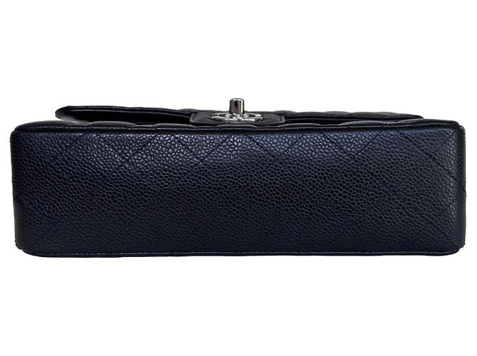Chanel Classic Double Flap Small Caviar Nero Argento - vista 8