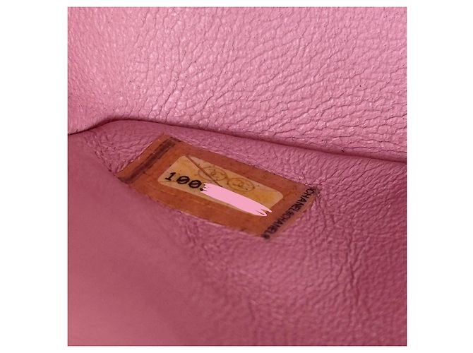 Borsa Chanel Classic Double Flap Medium Caviar Rosa Sakura - vista 15
