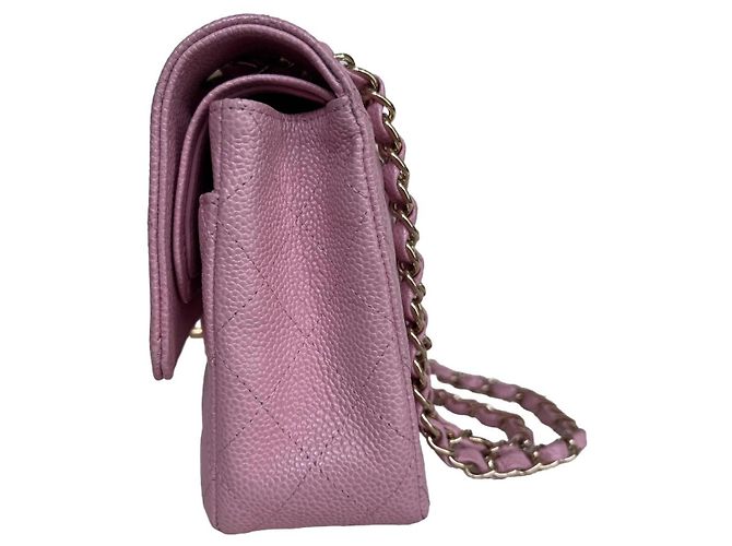 Borsa Chanel Classic Double Flap Medium Caviar Rosa Sakura - vista 6