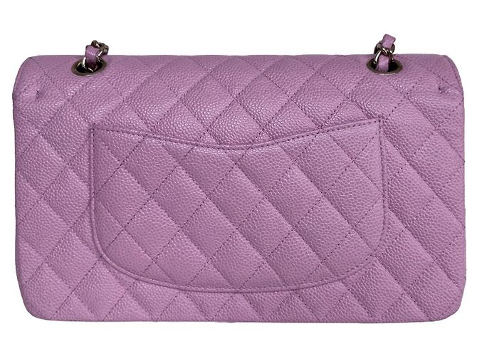 Borsa Chanel Classic Double Flap Medium Caviar Rosa Sakura - vista 8