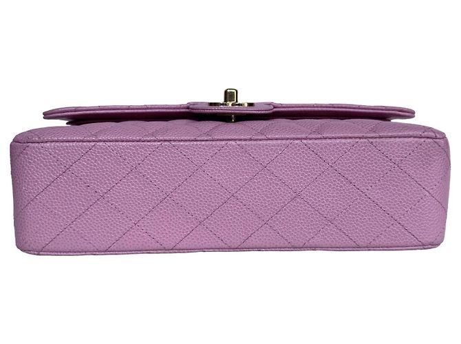 Borsa Chanel Classic Double Flap Medium Caviar Rosa Sakura - vista 9