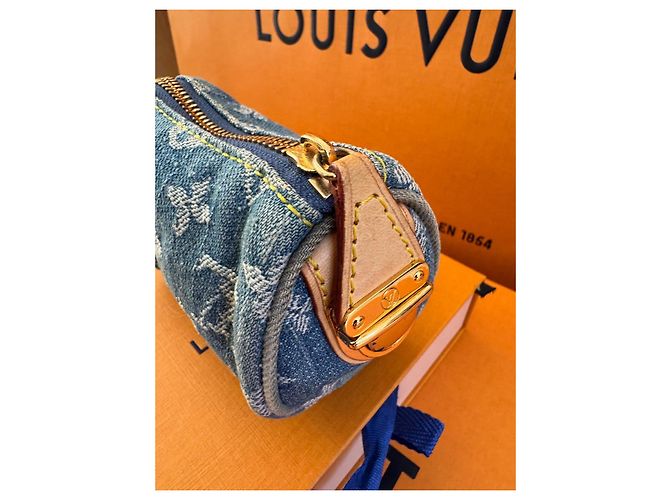 Pochette Speedy Louis Vuitton Monogram Denim - vista 7