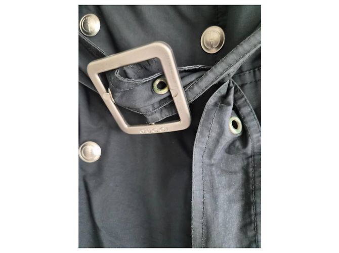 Trench Gucci Negro de Nylon - vista 6