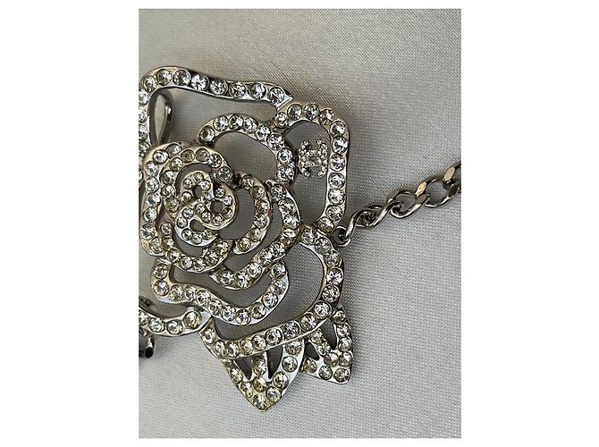 Chanel Camélia Gürtel aus silbernem Metall - Ansicht 4