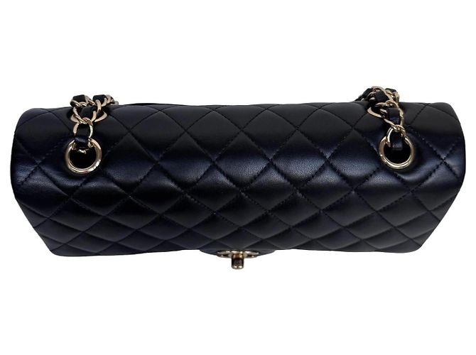 Borsa Chanel Classic Double Flap Medium Pelle Agnello Nera - vista 2