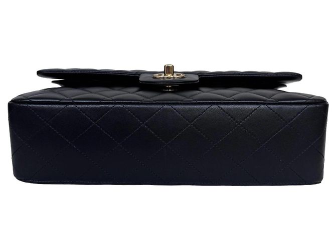 Borsa Chanel Classic Double Flap Medium Pelle Agnello Nera - vista 6