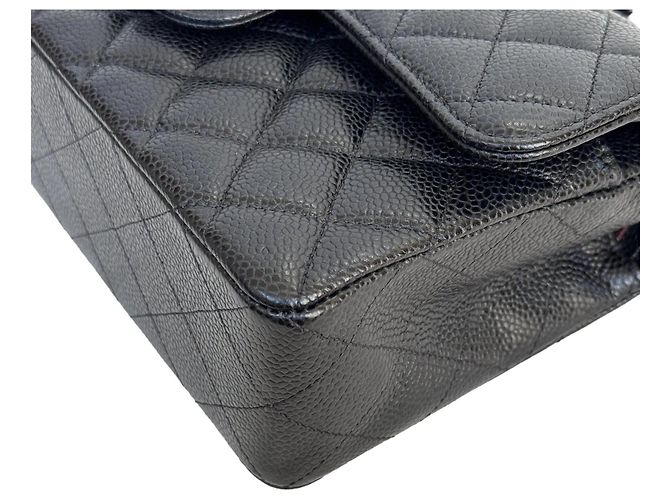 Chanel Classic Double Flap Small Caviar Nero Oro - vista 13