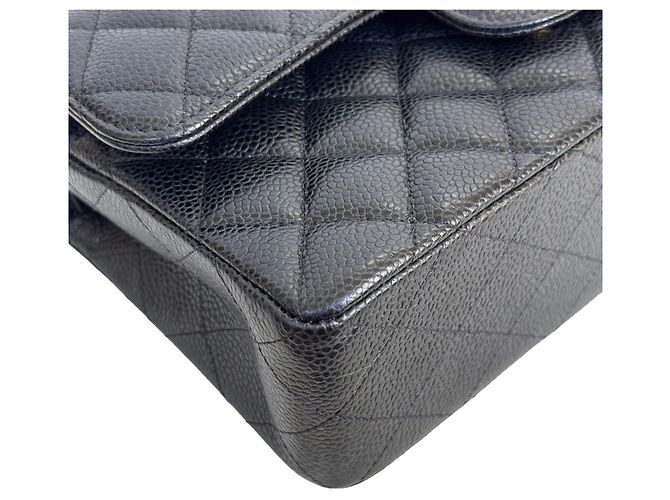 Chanel Classic Double Flap Small Caviar Nero Oro - vista 14