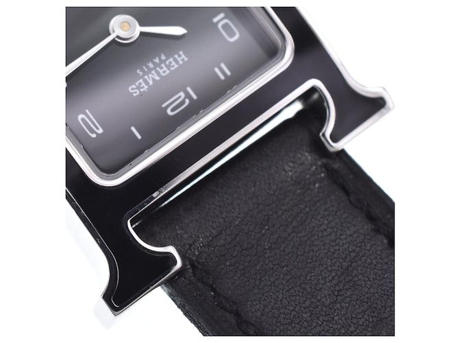 Hermès Hermes Heure H Quartz Plattiertes Metall und Leder 21 - Ansicht 5