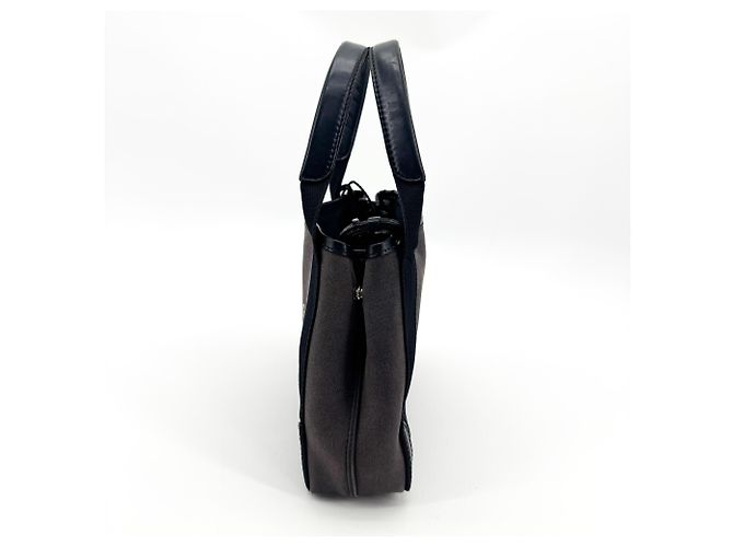 Balenciaga Cabas in tela e pelle blu navy Medium - vista 3