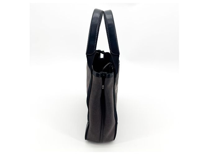 Balenciaga Cabas in tela e pelle blu navy Medium - vista 4