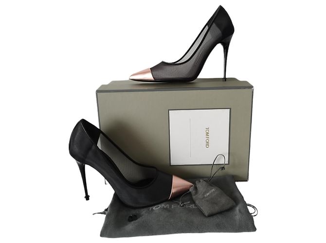 Décolleté Tom Ford neri e rosa - vista 3