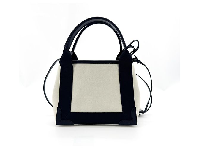 Balenciaga Navy Cabas Canvas with Leather XS - vista 2