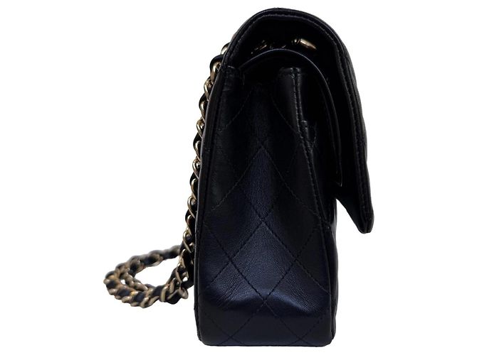 Chanel Classic Double Flap Medium Nero Pelle Agnello Oro - vista 2
