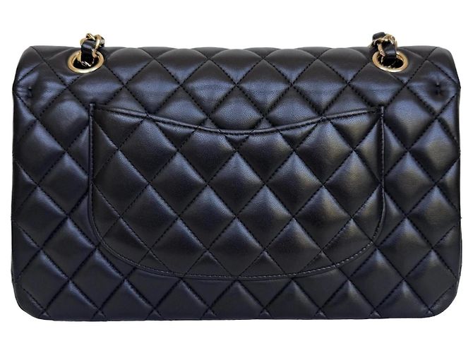Chanel Classic Double Flap Medium Pelle Agnello Nero - vista 4