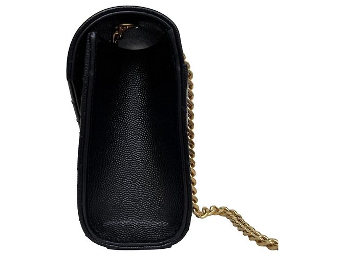 Autre Marque Saint Laurent Borsa a Patta Envelope Small Pelle Nera - vista 8