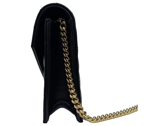 Autre Marque Saint Laurent Cassandre Envelope Wallet on Chain - Nero - vista 7