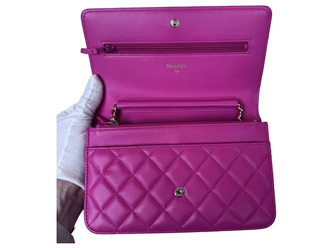 Chanel Le Boy WOC Portafoglio con Catena Nappa Rosa - vista 10