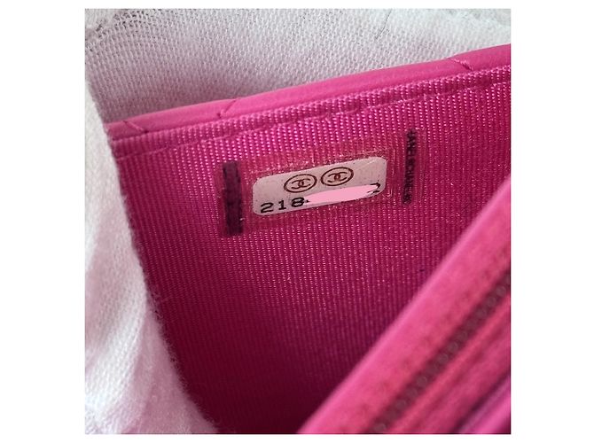 Chanel Le Boy WOC Portafoglio con Catena Nappa Rosa - vista 12