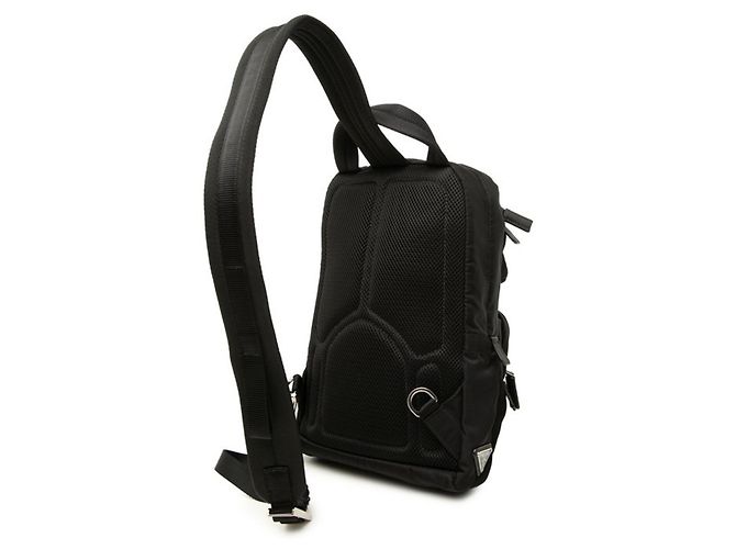 Sac banane en tissu Prada avec plaque logo triangle - vue 2